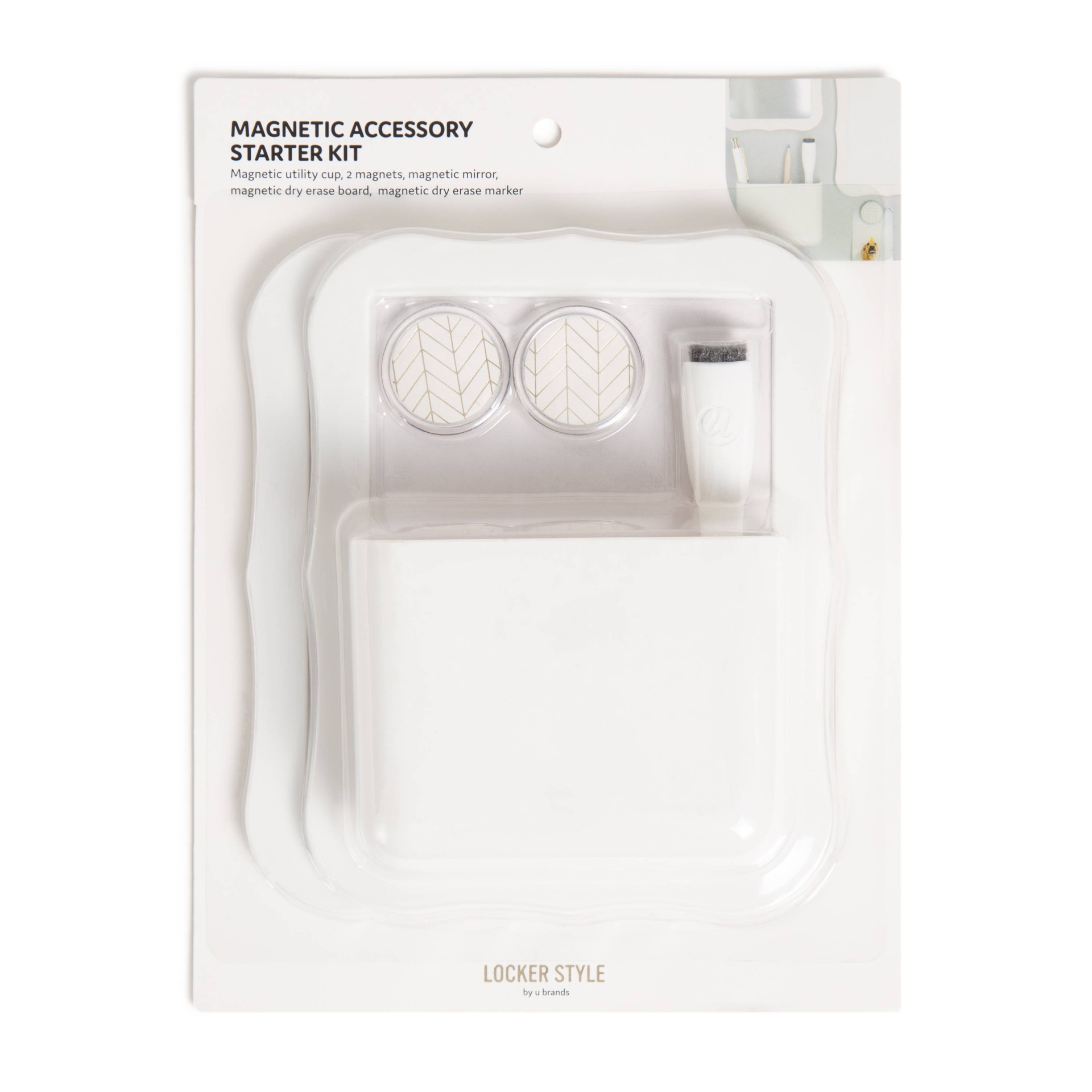 slide 1 of 3, U Brands Magnetic Modern Scallop Accessory Locker Kit - White, 1 ct