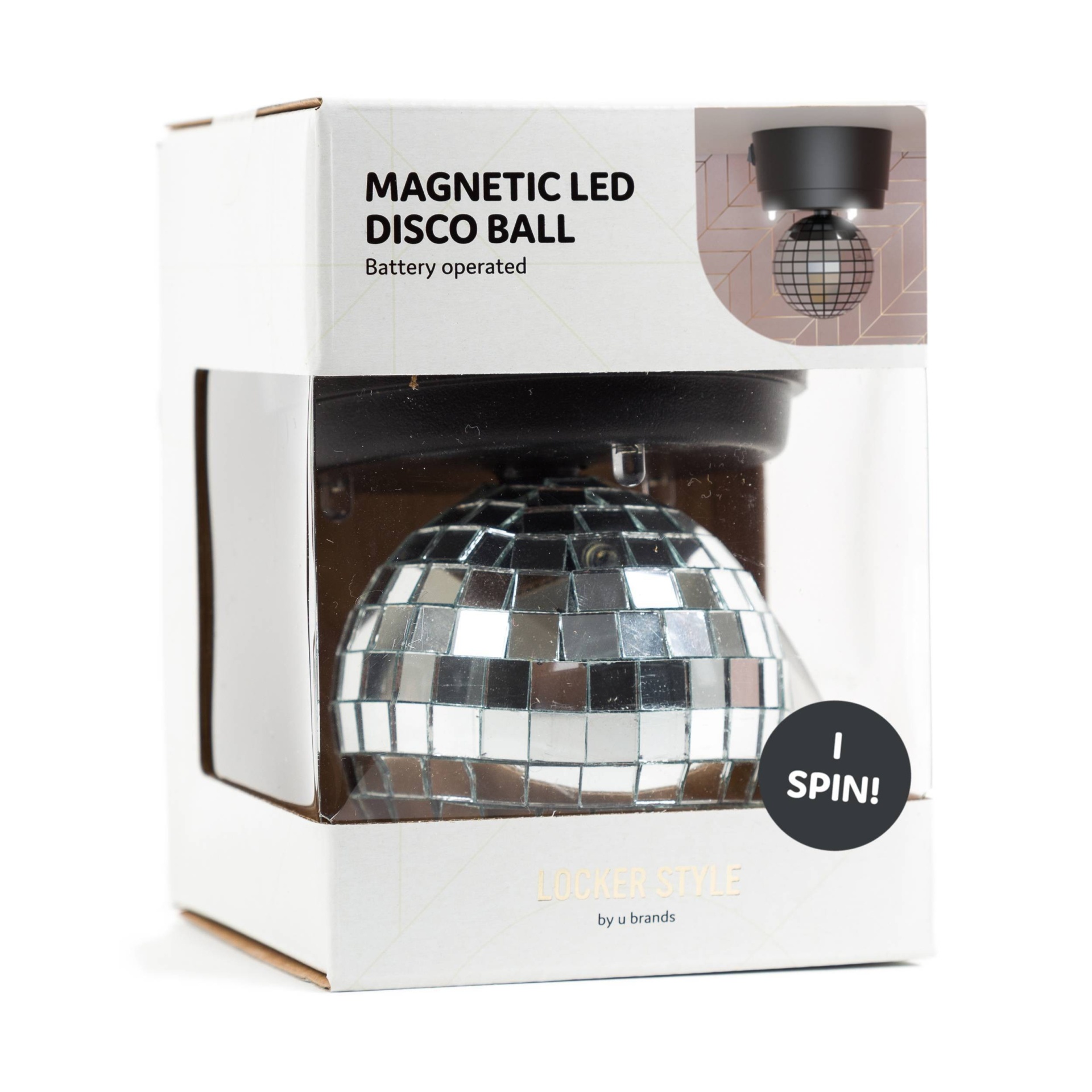 slide 1 of 3, U Brands U-Brands Magnetic LED Disco Ball Locker Light, 1 ct