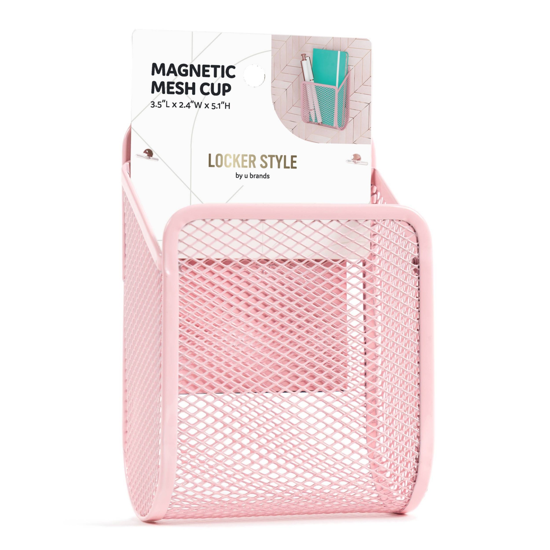 slide 1 of 3, U Brands U-Brands Magnetic Mesh Locker Cup Pink, 1 ct