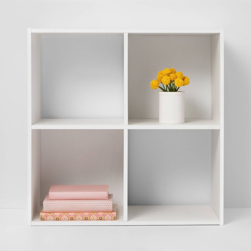 slide 2 of 6, 4 Cube Decorative Bookshelf White - Room Essentials™, 1 ct