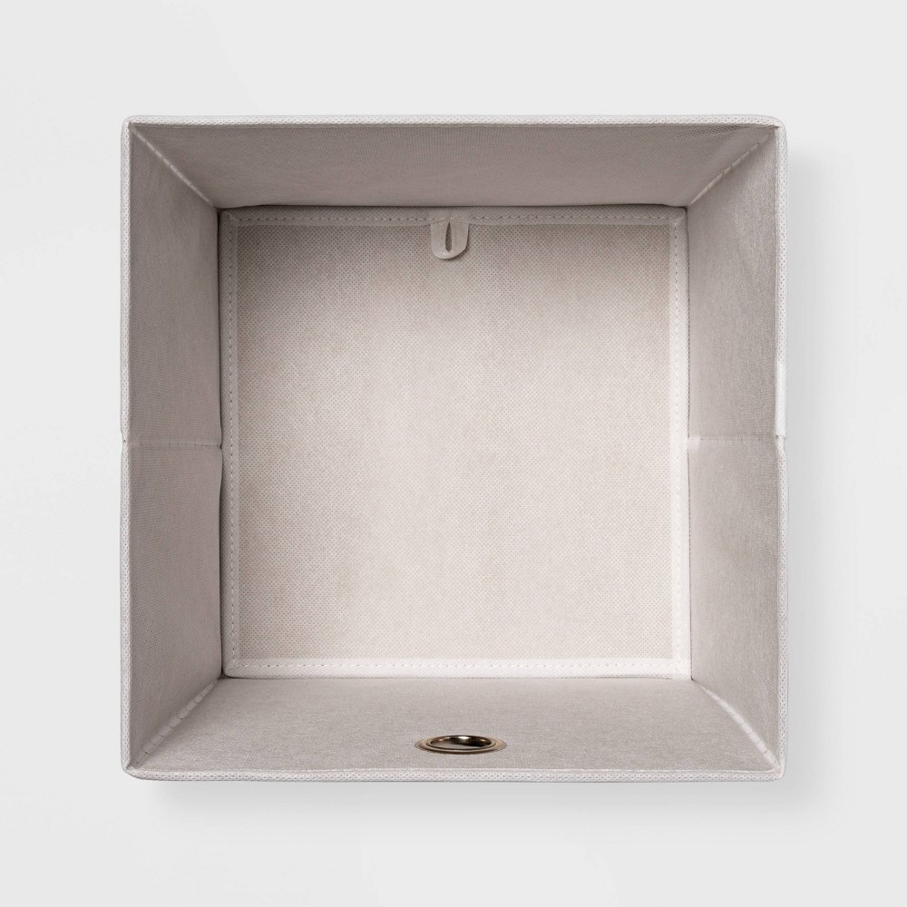 slide 3 of 4, 11" Fabric Cube Storage Bin White/Black - Room Essentials, 1 ct