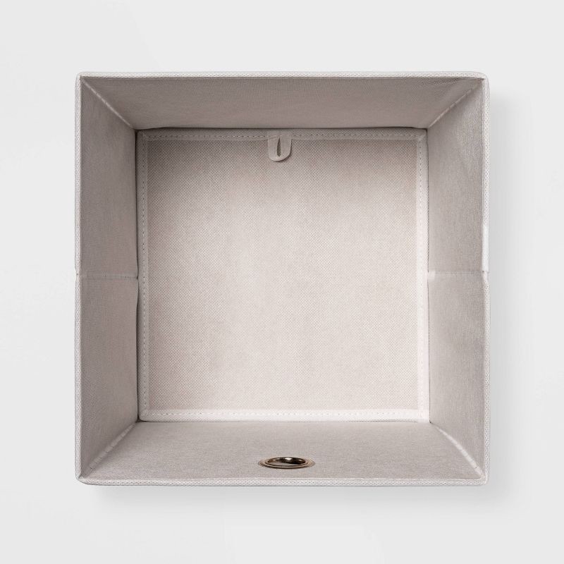 slide 3 of 4, 11" Fabric Cube Storage Bin White/Black - Room Essentials™: Multicolored, Folds Flat, 11 Inch Cube System Compatible, 1 ct