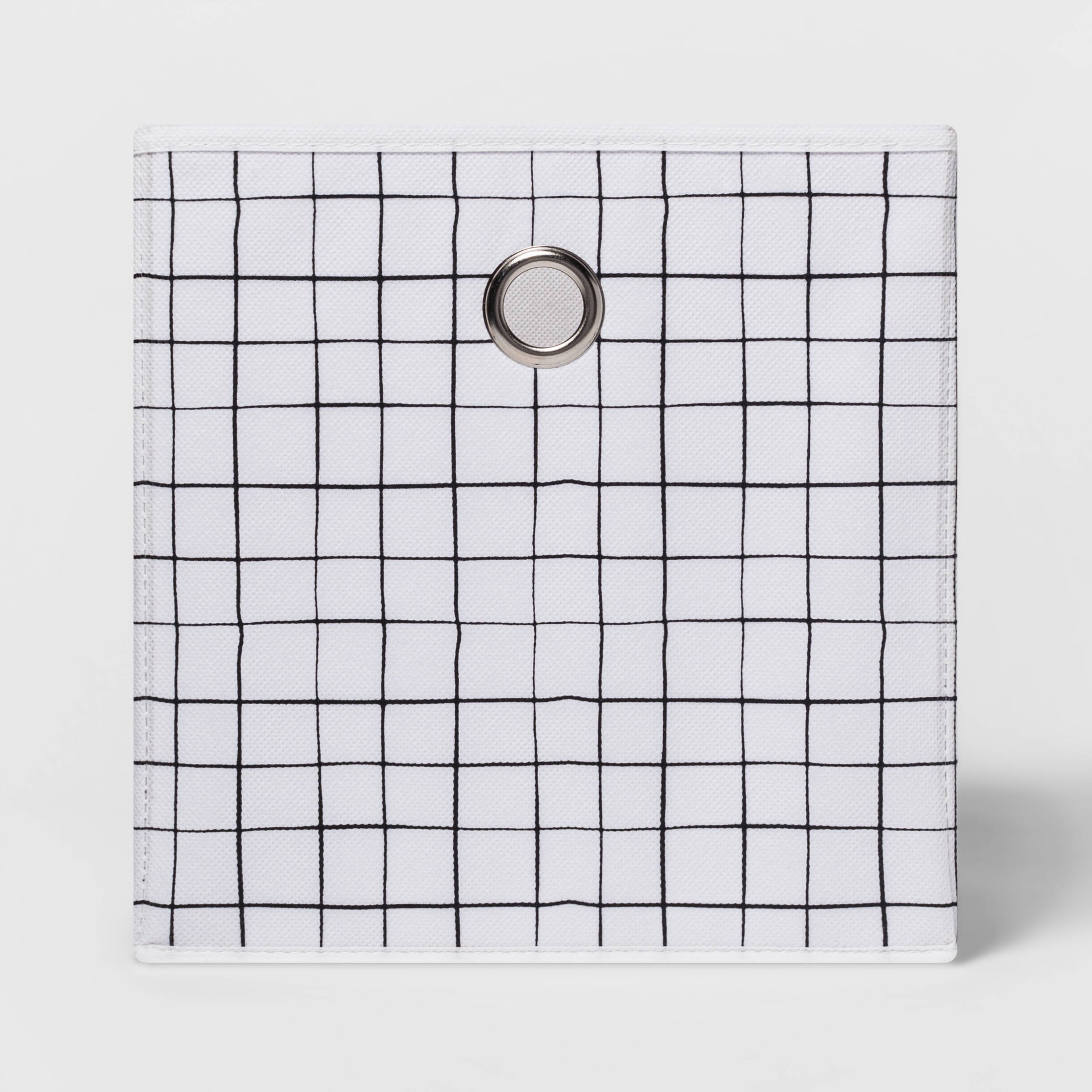slide 1 of 4, 11" Fabric Cube Storage Bin White/Black - Room Essentials, 1 ct