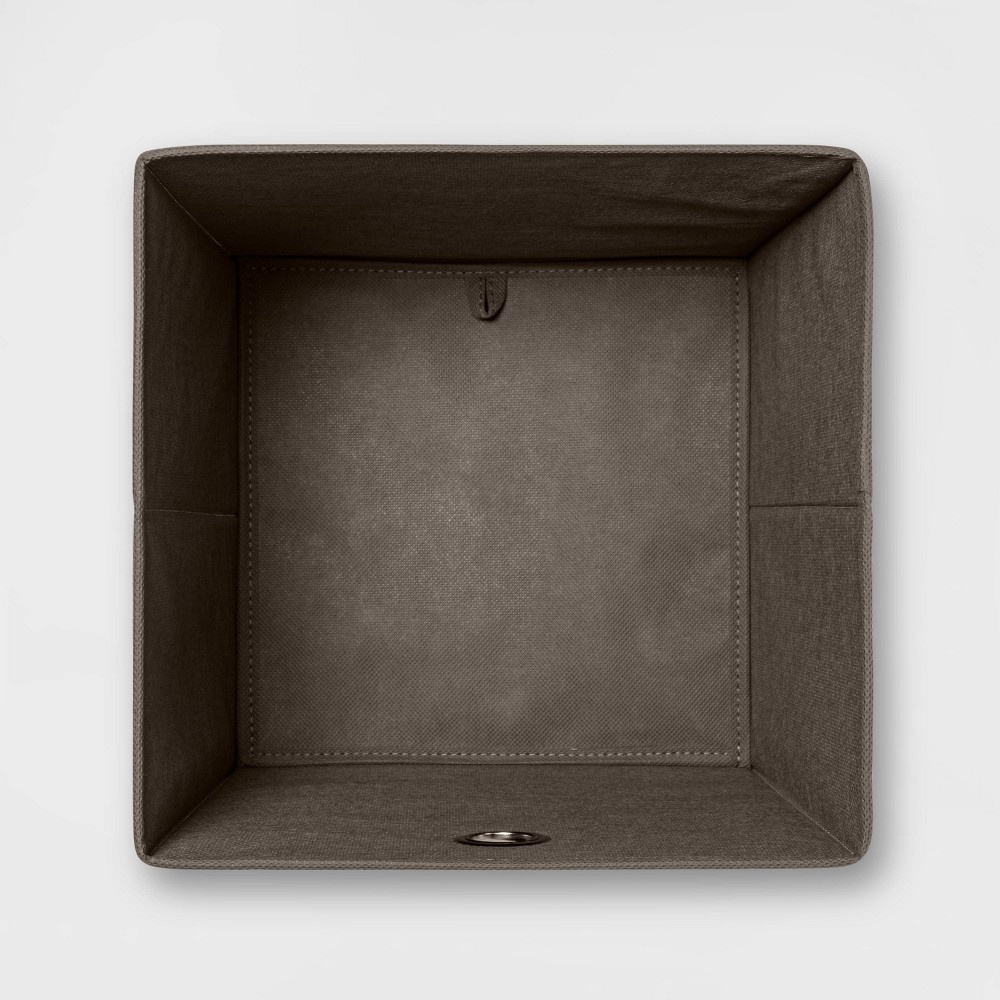 slide 3 of 3, 11" Fabric Cube Storage Bin Cross Hatched Gray - Room Essentials, 1 ct