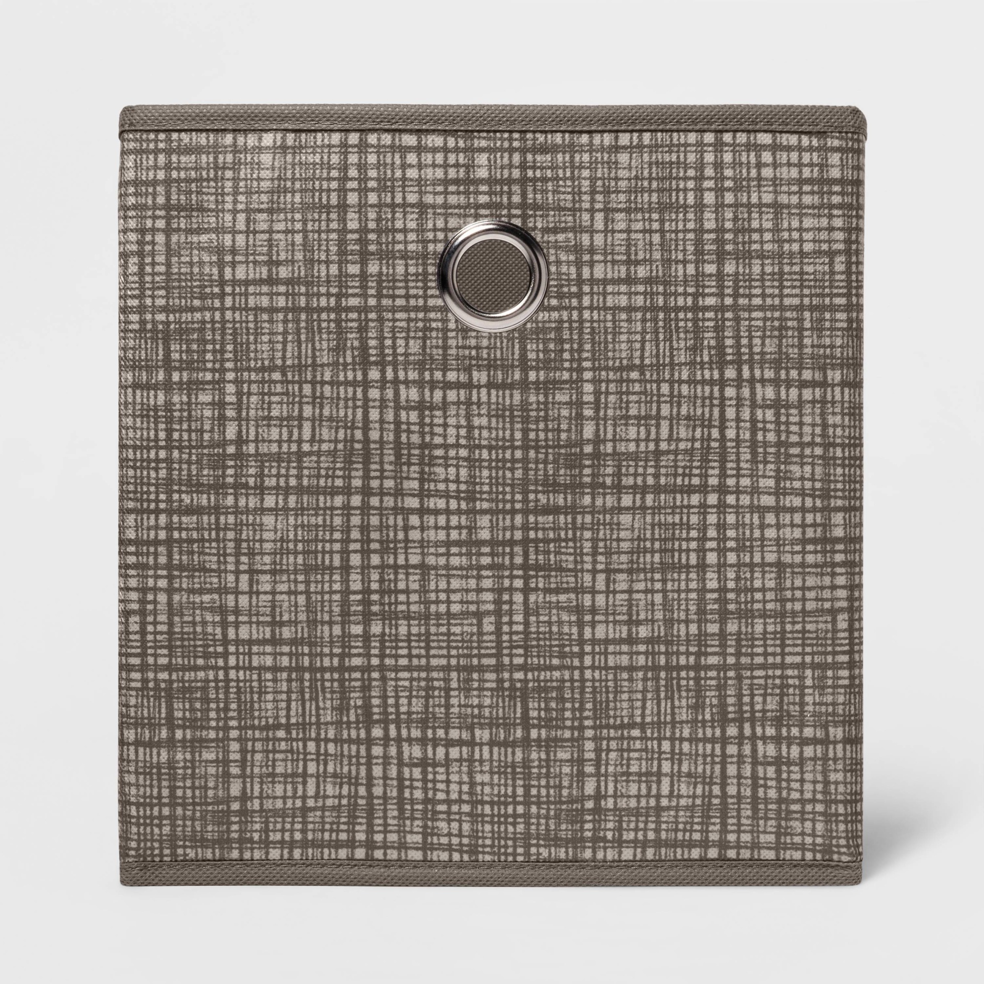 slide 1 of 3, 11" Fabric Cube Storage Bin Cross Hatched Gray - Room Essentials, 1 ct