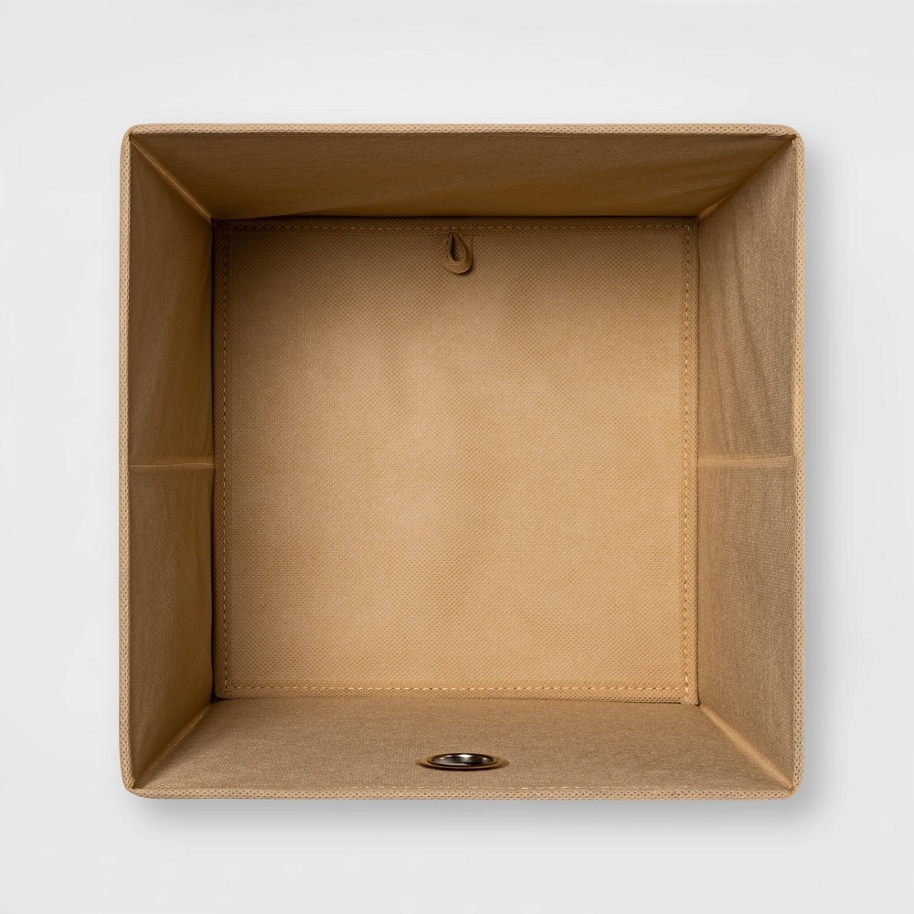 slide 3 of 4, 11" Fabric Cube Storage Bin Cross Hatched Tan - Room Essentials, 1 ct