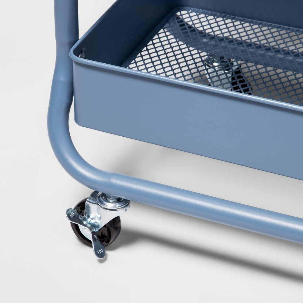 slide 2 of 3, 3 Tier Metal Cart Blue - Made By Design, 1 ct