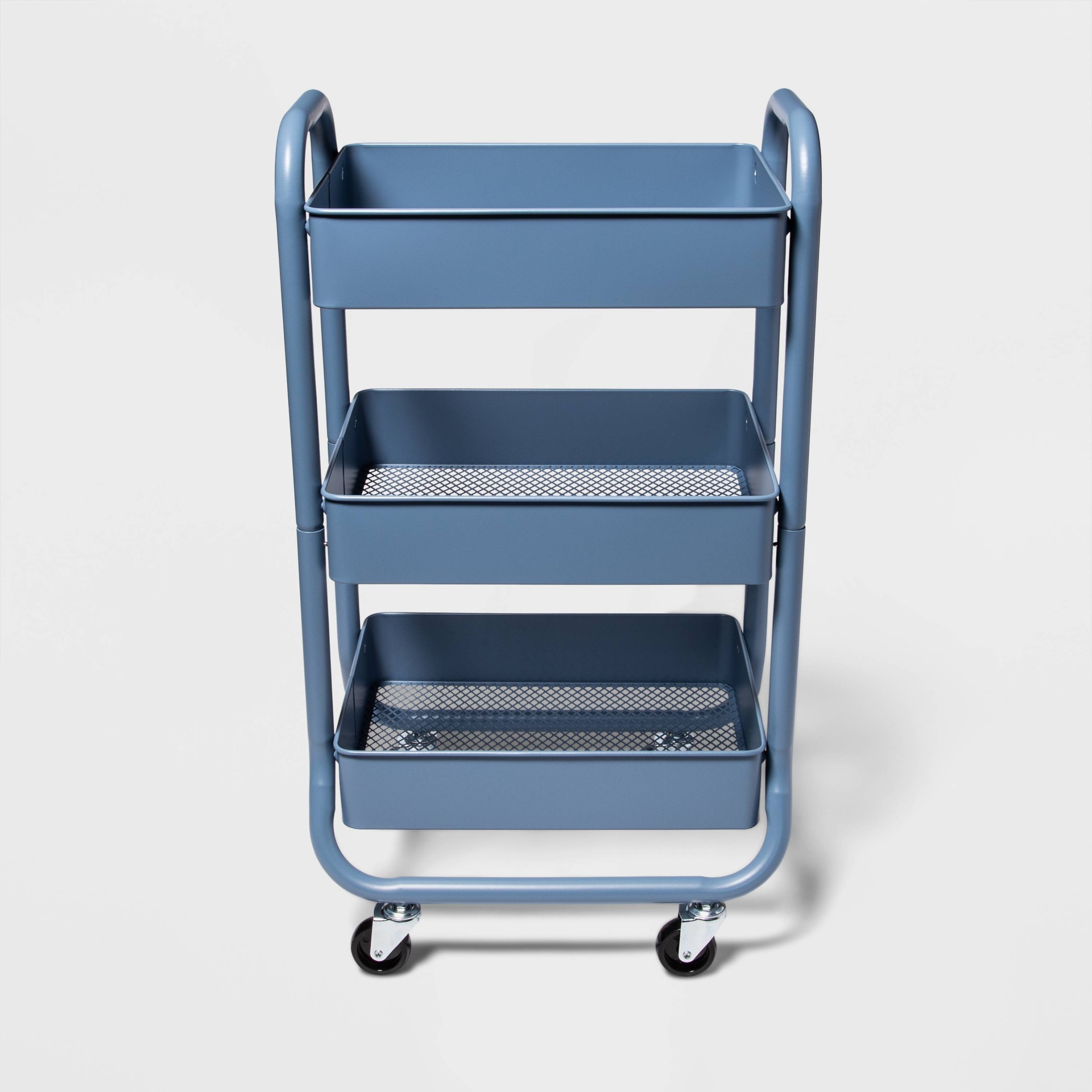 slide 1 of 3, 3 Tier Metal Cart Blue - Made By Design, 1 ct