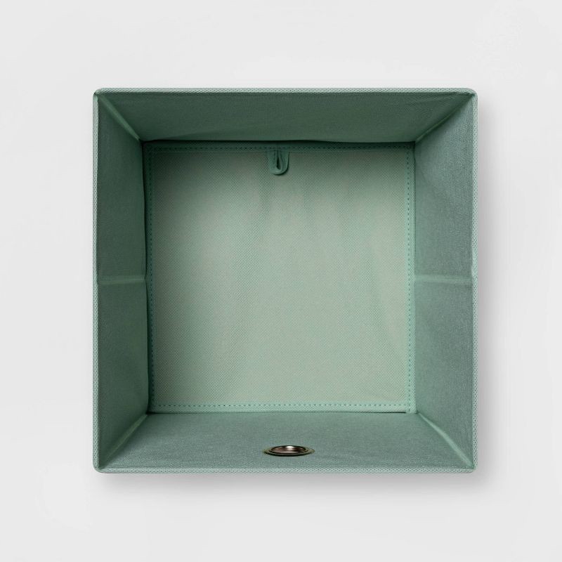 slide 3 of 4, 11" Fabric Cube Storage Bin Mint - Room Essentials™: Square, Folds Flat, 11 Inch System Compatible, Decorative, 1 ct