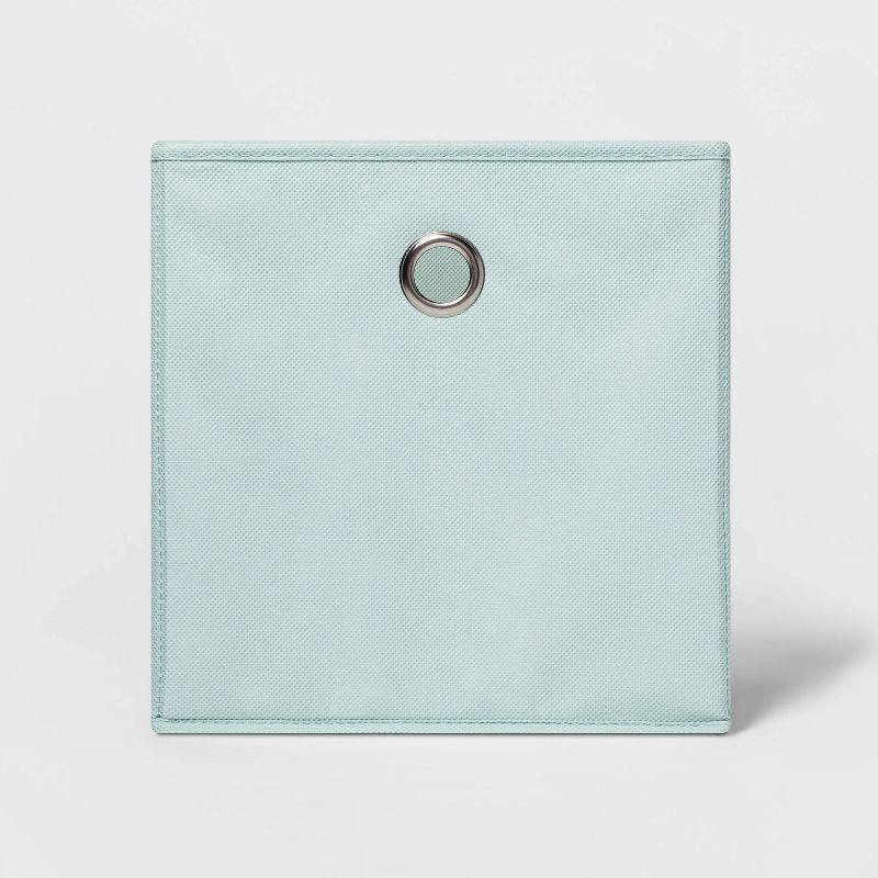 slide 1 of 4, 11" Fabric Cube Storage Bin Mint - Room Essentials™: Square, Folds Flat, 11 Inch System Compatible, Decorative, 1 ct