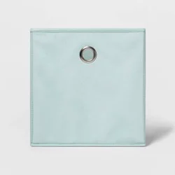 11" Fabric Cube Storage Bin Mint - Room Essentials™: Square, Folds Flat, 11 Inch System Compatible, Decorative