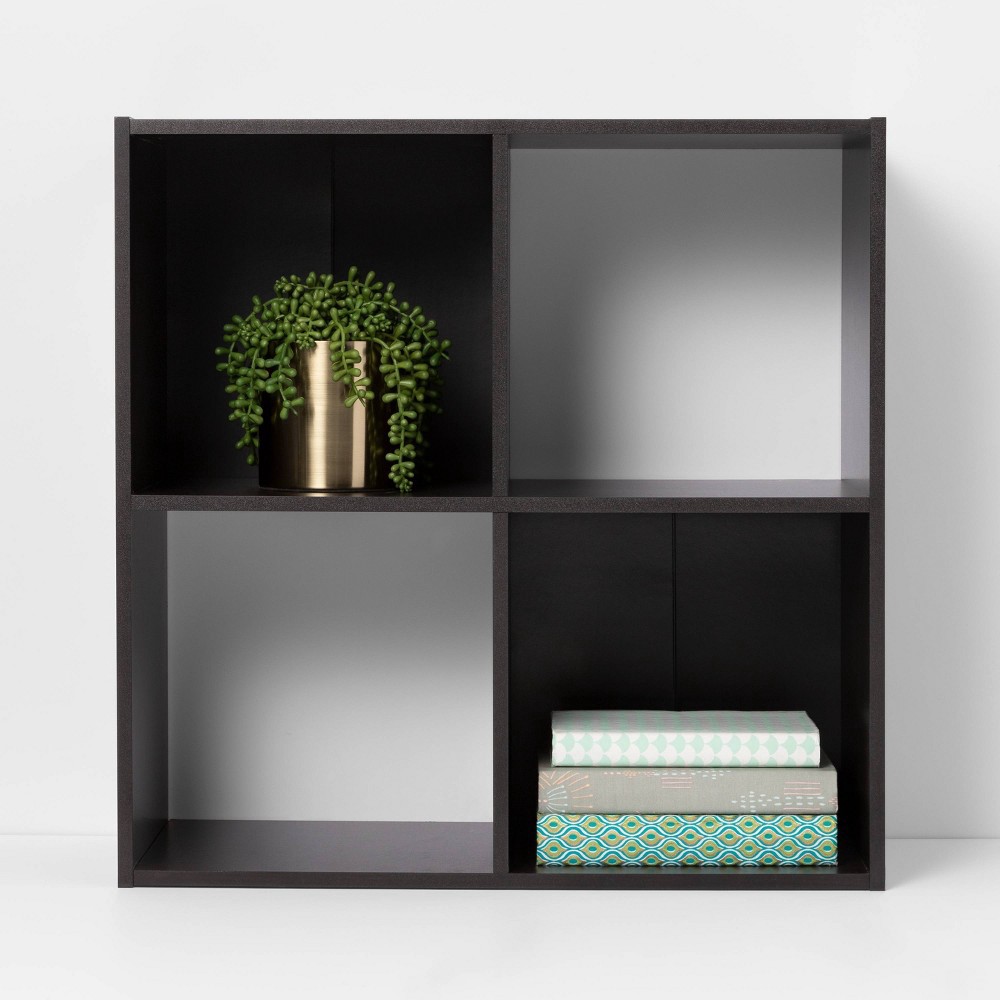 slide 2 of 6, 4 Cube Decorative Bookshelf Brown - Room Essentials, 1 ct