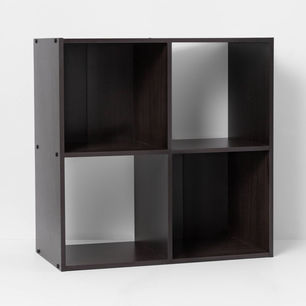 slide 3 of 6, 4 Cube Decorative Bookshelf Brown - Room Essentials, 1 ct