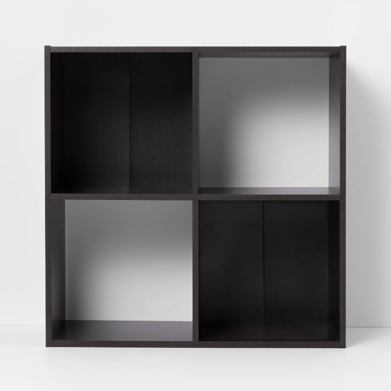 slide 1 of 6, 4 Cube Decorative Bookshelf Brown - Room Essentials™, 1 ct