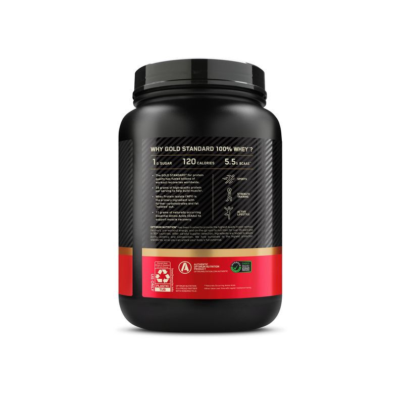 slide 2 of 17, Optimum Nutrition Gold Standard 100% Whey Protein Powder - Vanilla Ice Cream - 22 Servings - 24oz, 22 servings, 24 oz