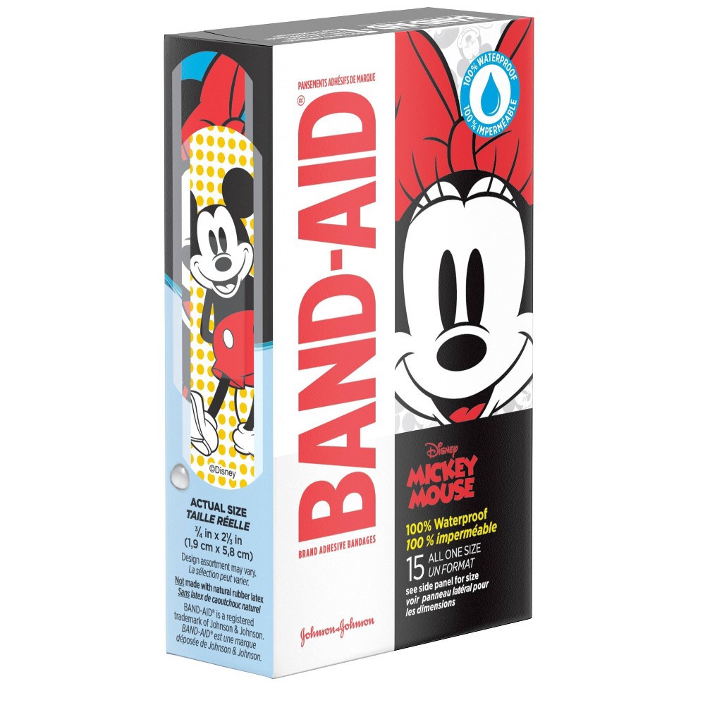 slide 2 of 8, Band-Aid Disney Mickey Mouse Waterproof Bandages - 15ct, 15 ct