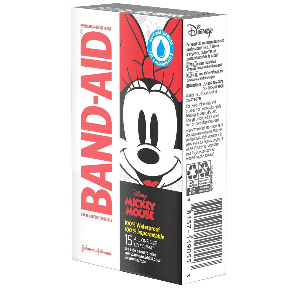 slide 7 of 8, Band-Aid Disney Mickey Mouse Waterproof Bandages - 15ct, 15 ct