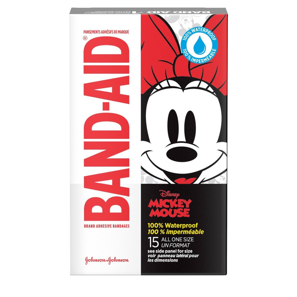 slide 3 of 8, Band-Aid Disney Mickey Mouse Waterproof Bandages - 15ct, 15 ct