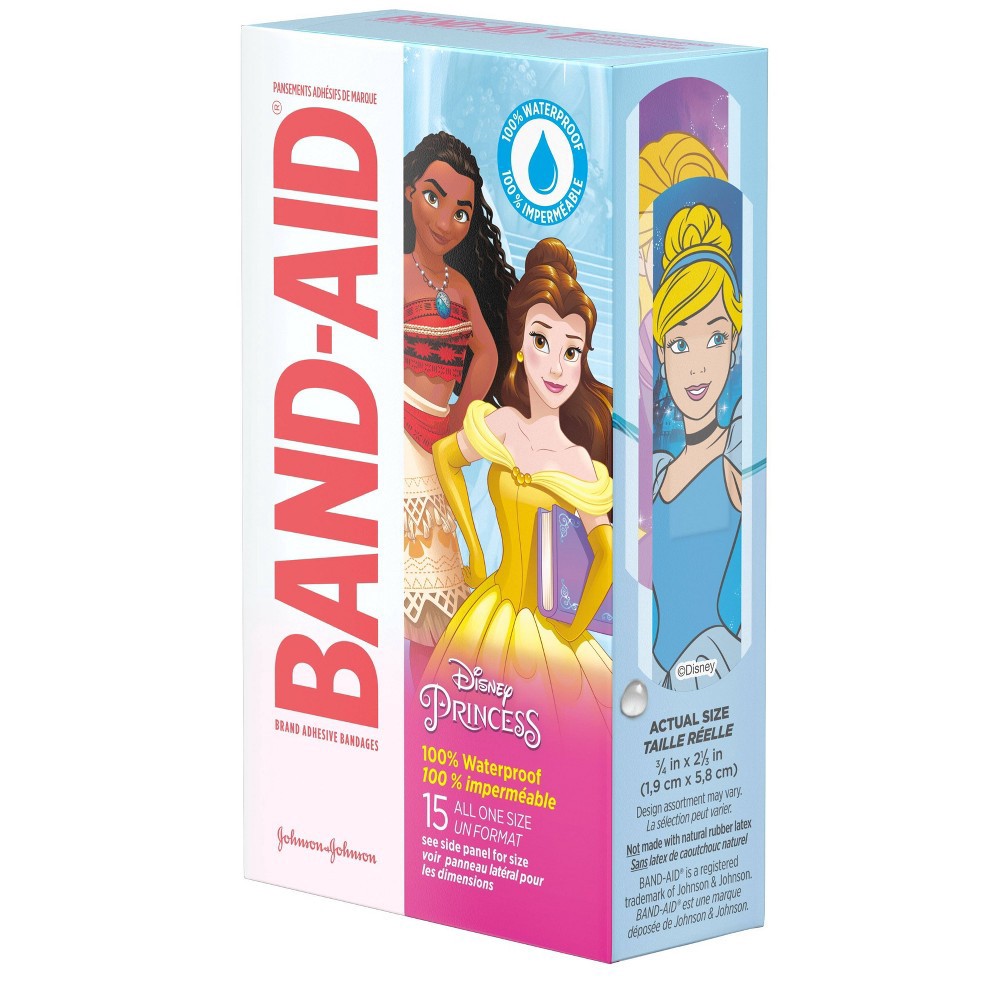 slide 7 of 8, Band-Aid Disney Princess Waterproof Bandages - 15ct, 15 ct