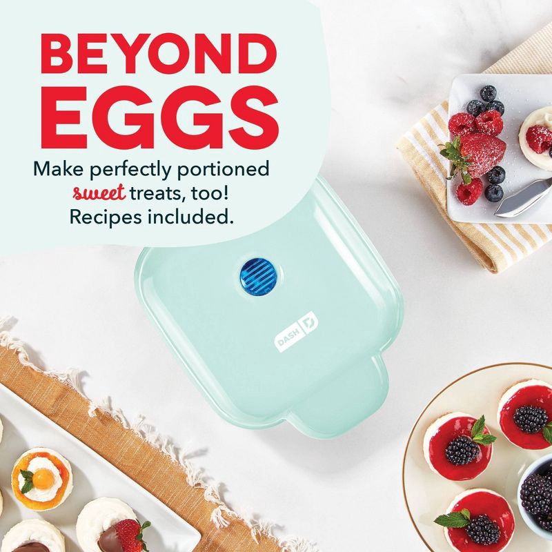 slide 6 of 6, Dash Egg Bite Maker - Aqua: 4-Egg Cooker, Electric Egg Cooker, Dishwasher-Safe Parts, 420W, Aluminum & Plastic, 1 ct