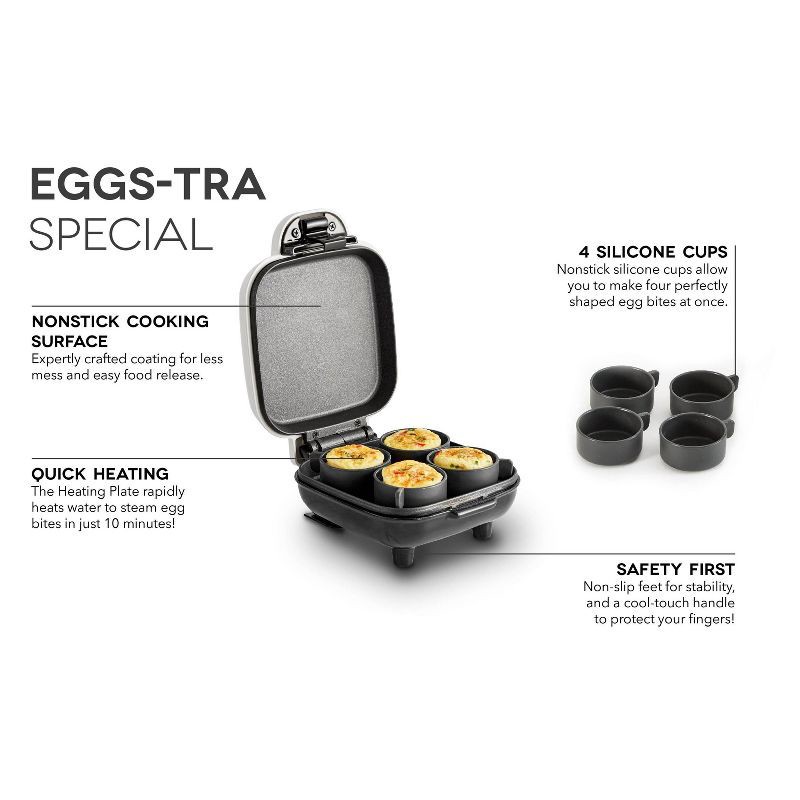 slide 6 of 7, Dash Egg Bite Maker - Aqua: 4-Egg Cooker, Electric Egg Cooker, Dishwasher-Safe Parts, 420W, Aluminum & Plastic, 1 ct