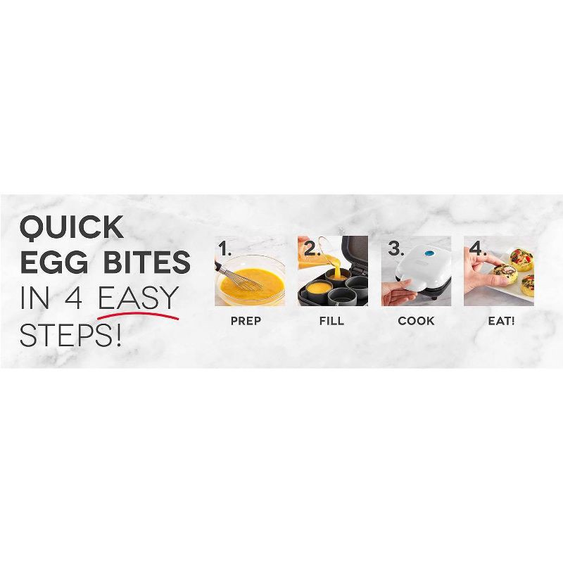 slide 7 of 7, Dash Egg Bite Maker - Aqua: 4-Egg Cooker, Electric Egg Cooker, Dishwasher-Safe Parts, 420W, Aluminum & Plastic, 1 ct