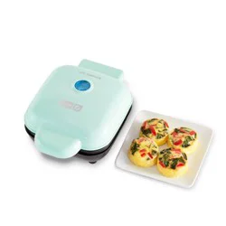 Dash Egg Bite Maker - Aqua: 4-Egg Cooker, Electric Egg Cooker, Dishwasher-Safe Parts, 420W, Aluminum &amp; Plastic