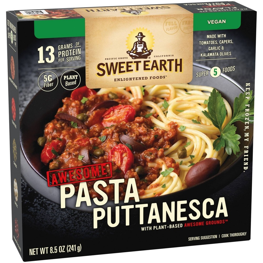 slide 6 of 9, SWEET EARTH NATURAL FOODS Sweet Earth Vegan Frozen Awesome Pasta Puttanesca, 8.5 oz