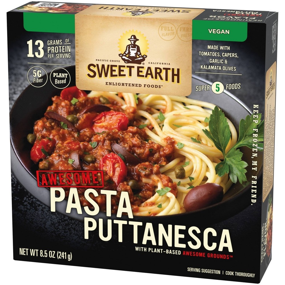 slide 7 of 9, SWEET EARTH NATURAL FOODS Sweet Earth Vegan Frozen Awesome Pasta Puttanesca, 8.5 oz