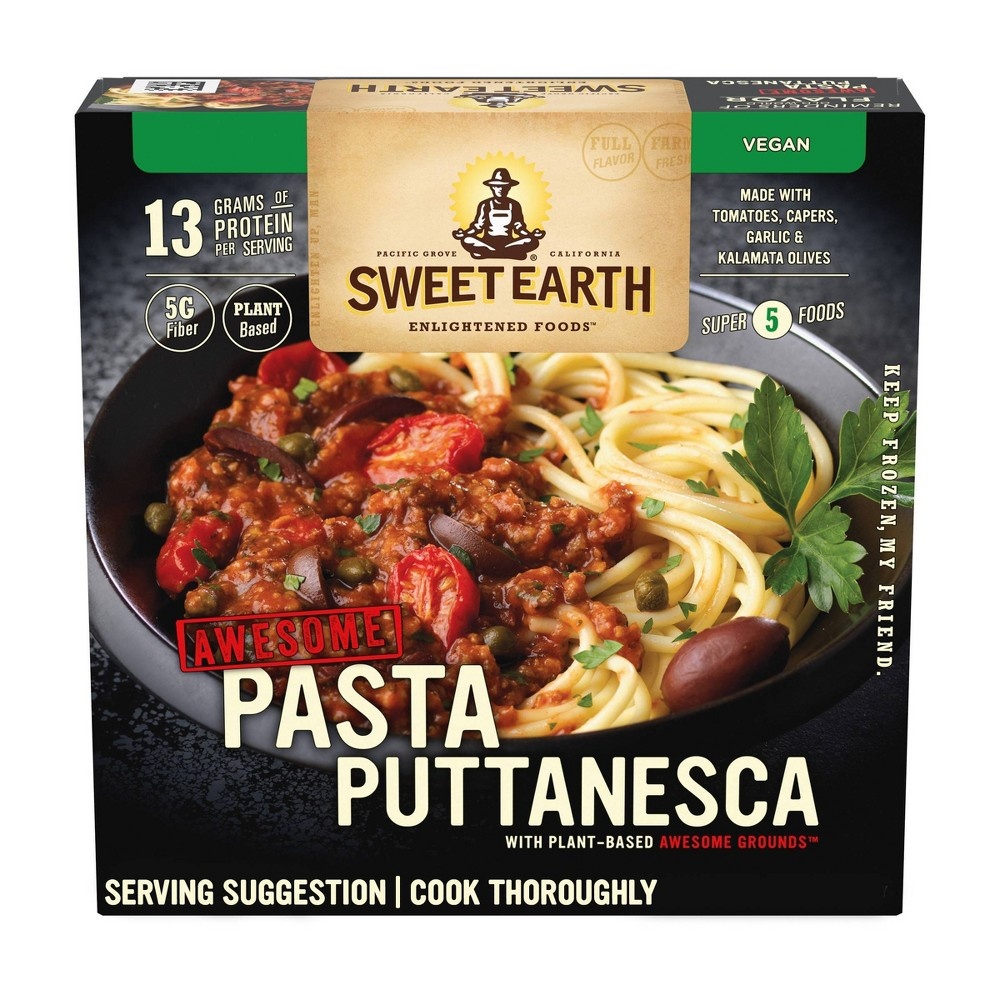 slide 9 of 9, SWEET EARTH NATURAL FOODS Sweet Earth Vegan Frozen Awesome Pasta Puttanesca, 8.5 oz