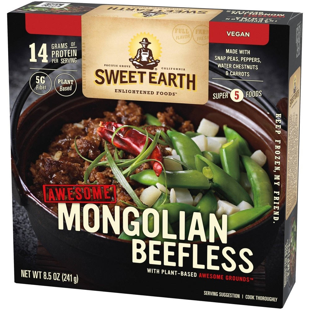 slide 5 of 7, SWEET EARTH NATURAL FOODS Sweet Earth Frozen Vegan Awesome Mongolian Beefless Bowl, 8.5 oz