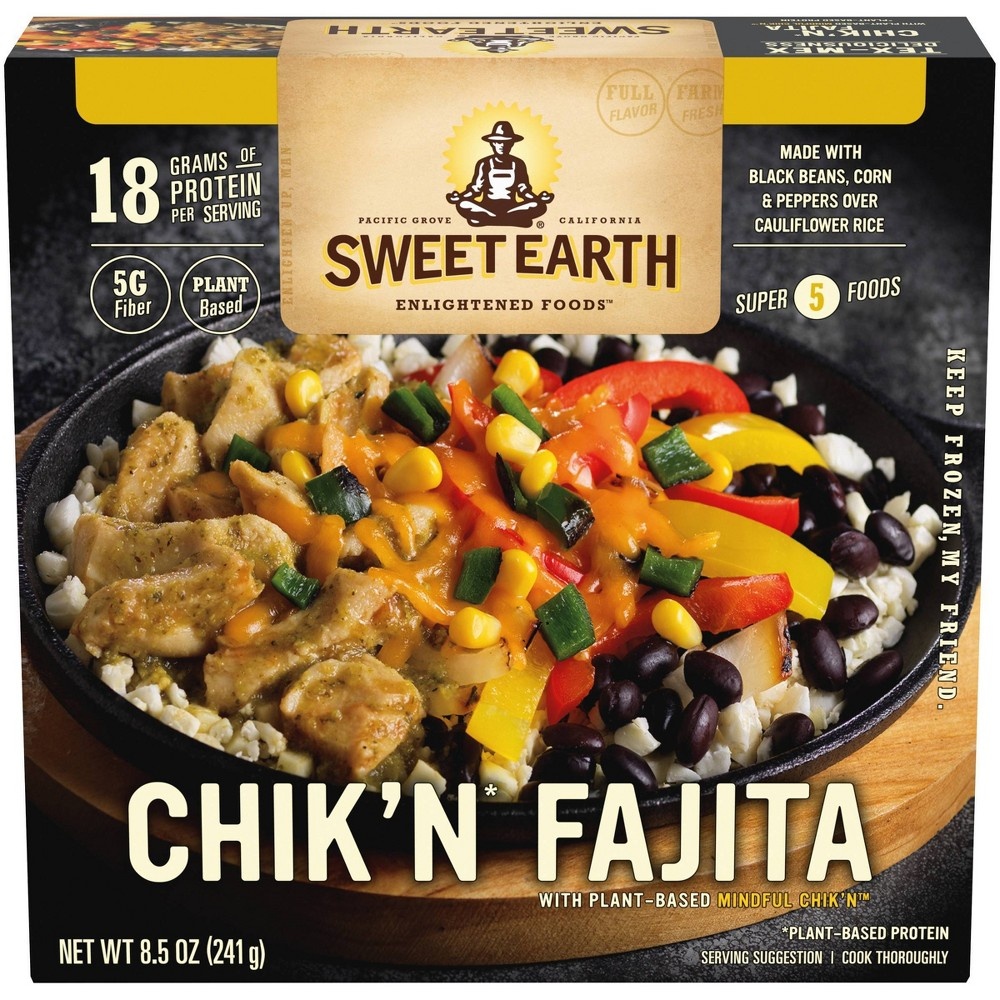 slide 3 of 9, SWEET EARTH NATURAL FOODS Sweet Earth Frozen Chik'n Fajita Bowl, 8.5 oz