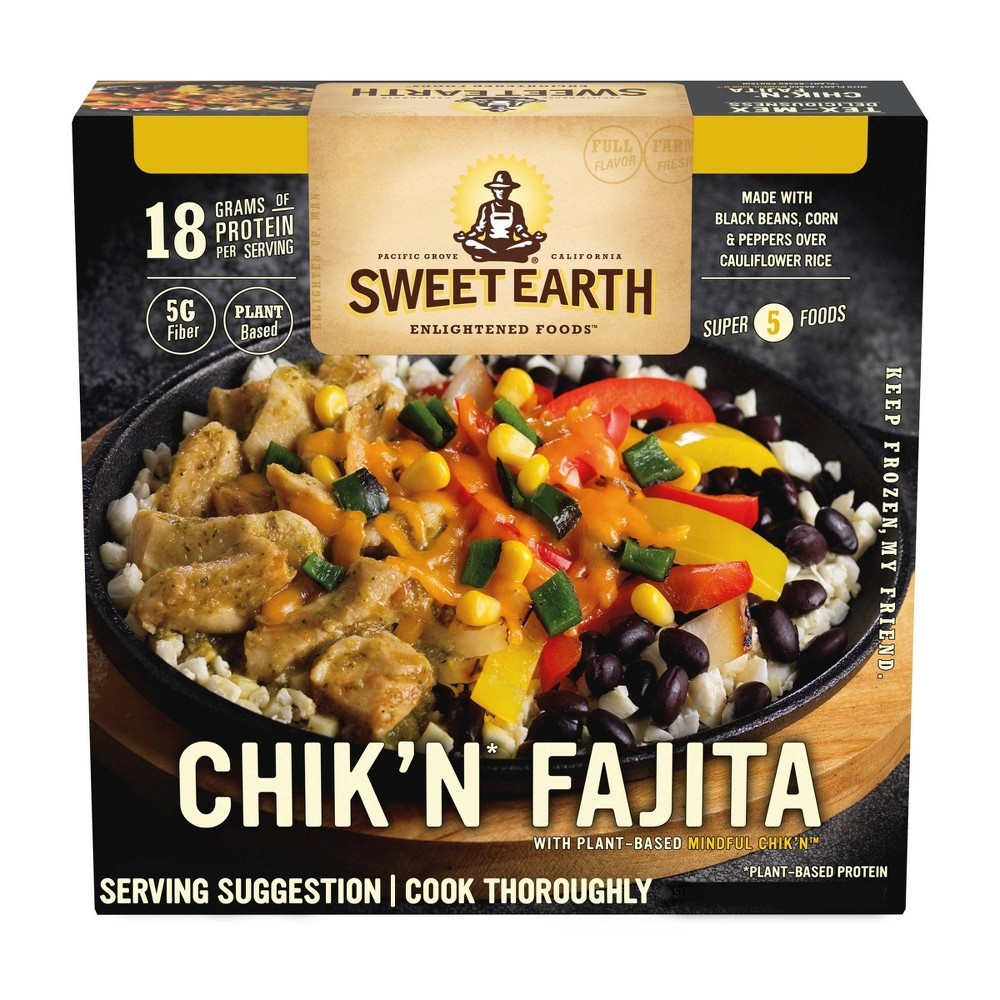 slide 9 of 9, SWEET EARTH NATURAL FOODS Sweet Earth Frozen Chik'n Fajita Bowl, 8.5 oz