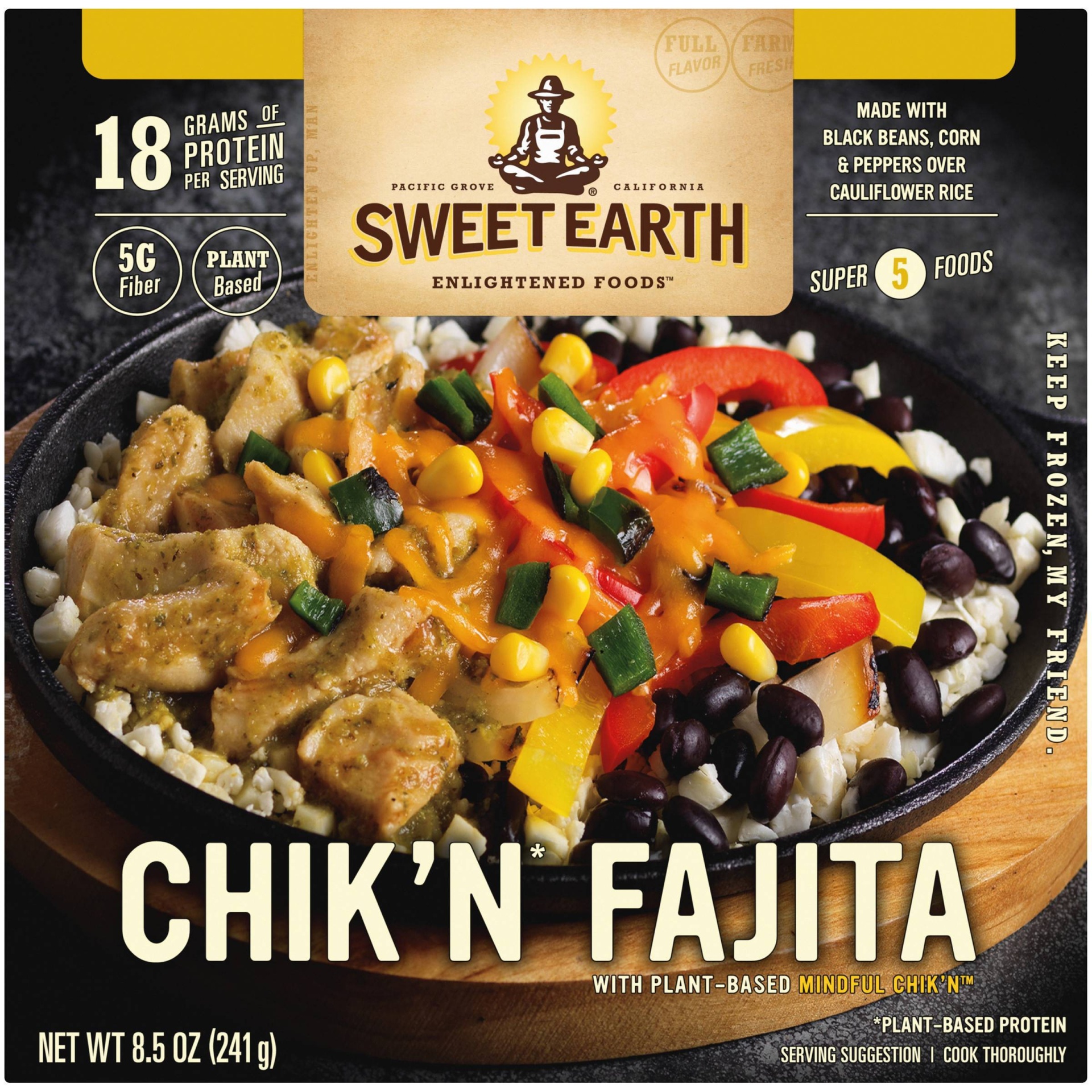 slide 1 of 9, SWEET EARTH NATURAL FOODS Sweet Earth Frozen Chik'n Fajita Bowl, 8.5 oz
