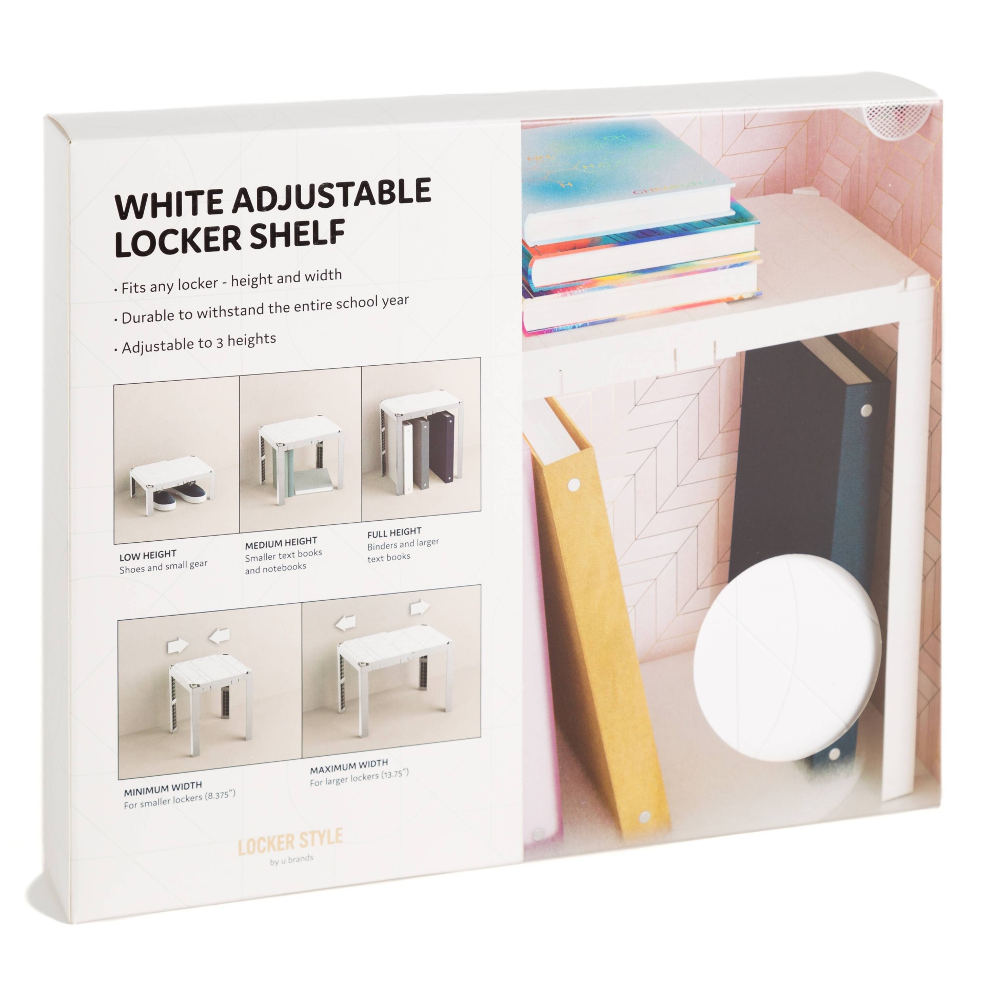 slide 1 of 3, U Brands U-Brands Adjustable Locker Shelf - White, 1 ct