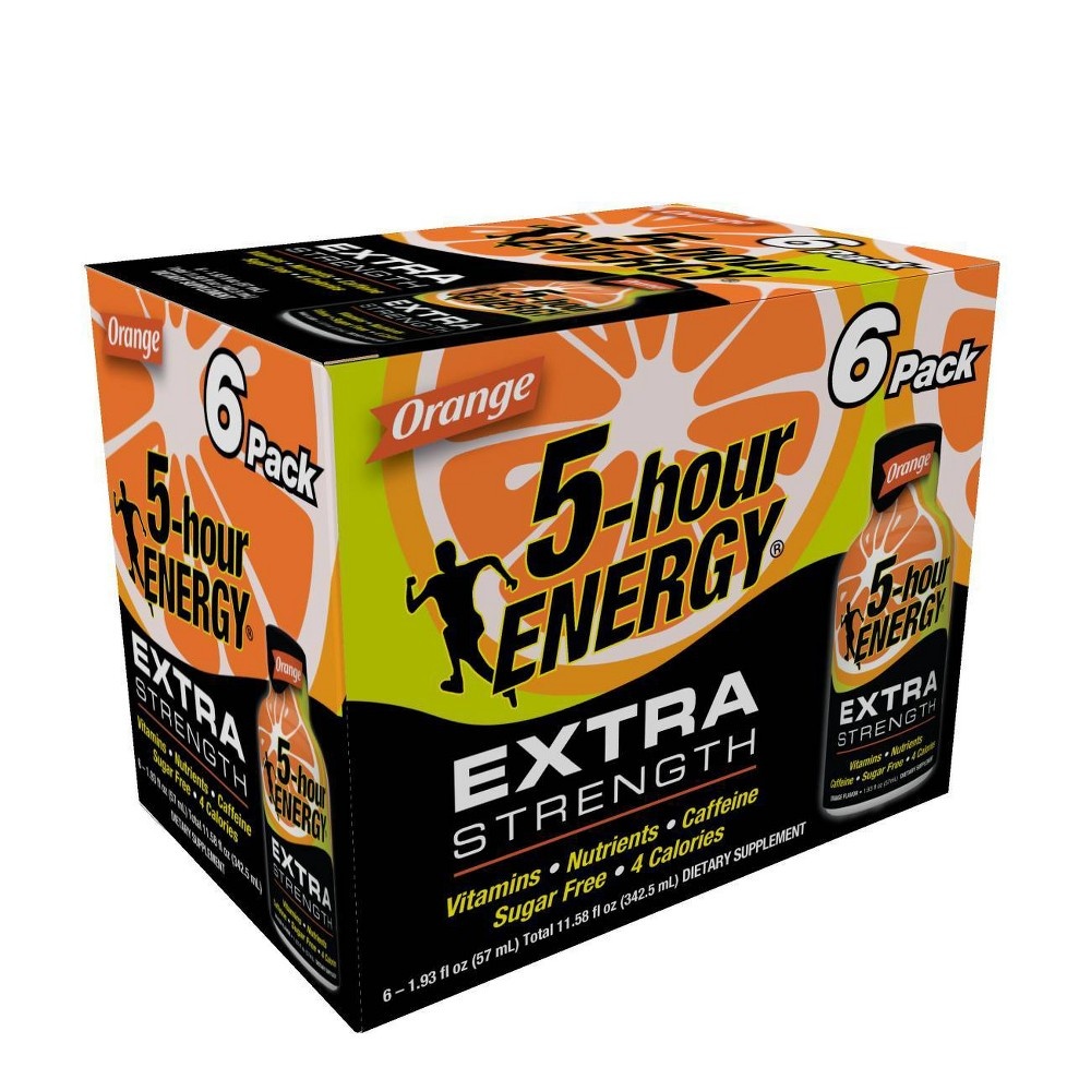 slide 3 of 4, 5-hour ENERGY Orange Extra Strength Shot, 6 ct; 1.93 fl oz