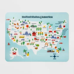 18" x 14" Plastic Map Placemat - Pillowfort