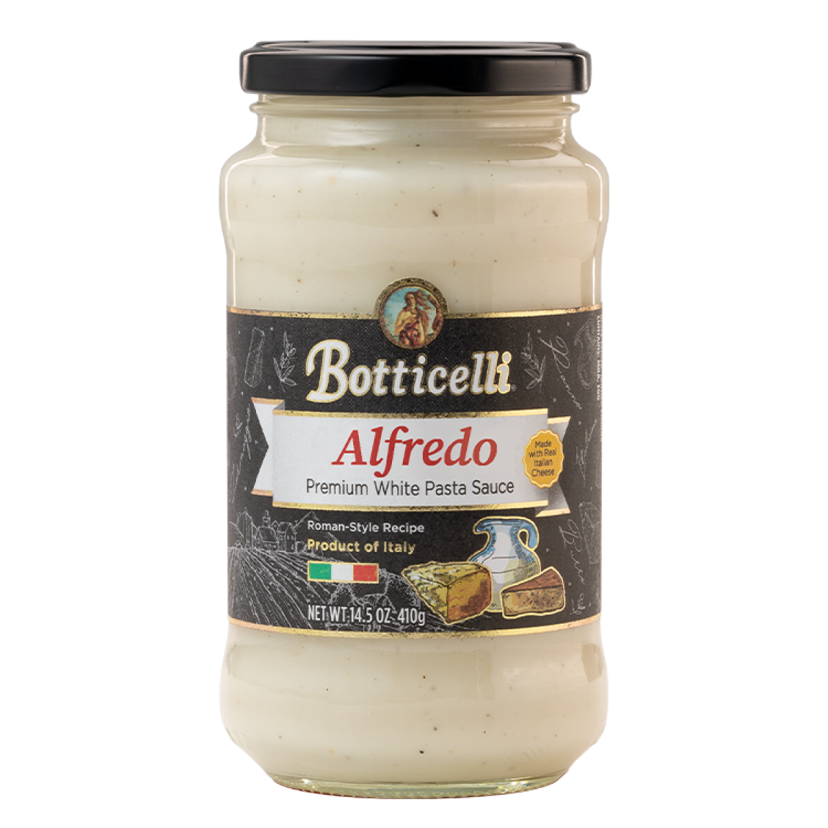 slide 1 of 9, Botticelli Alfredo Premium White Pasta Sauce 14.5 oz, 14.5 oz