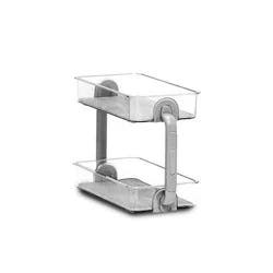 2 Tier Bathroom Tray Organizer - Madesmart: Countertop Storage, Under Sink PET & TPR Material Organizer