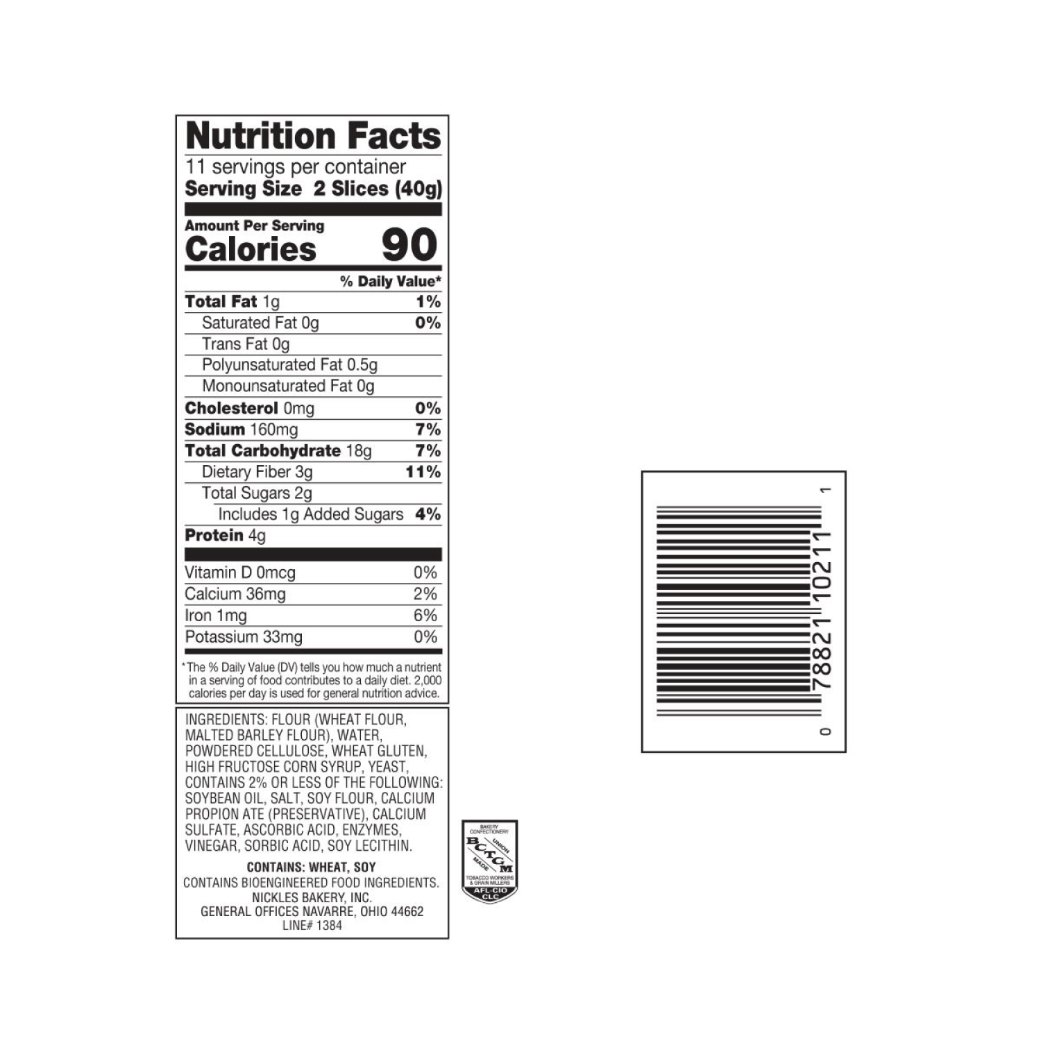 slide 2 of 5, Nickles Bakery Light White Bread, 16 oz