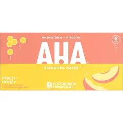 Coca-Cola AHA Peach + Honey Sparkling Water - 8pk/12 fl oz Cans