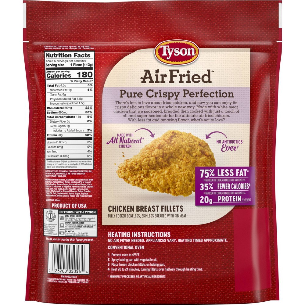 Tyson Air Fried Perfectly Crispy Chicken Breast Fillets 20 oz Shipt