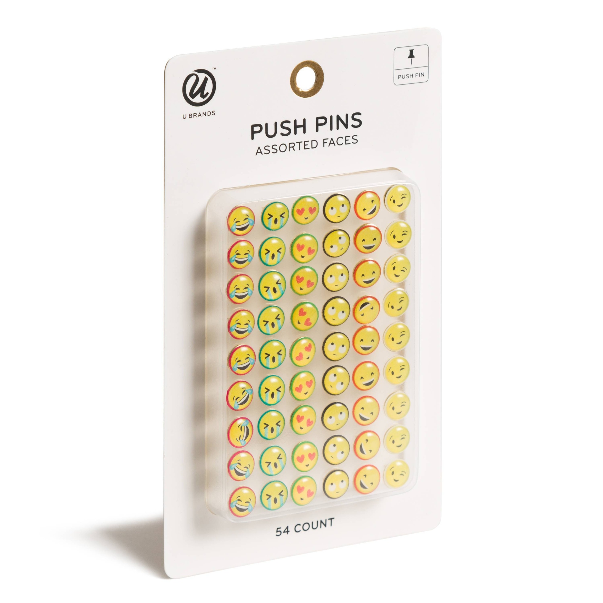 slide 1 of 5, U Brands U-Brands Bright Smiley Face Push Pins, 54 ct