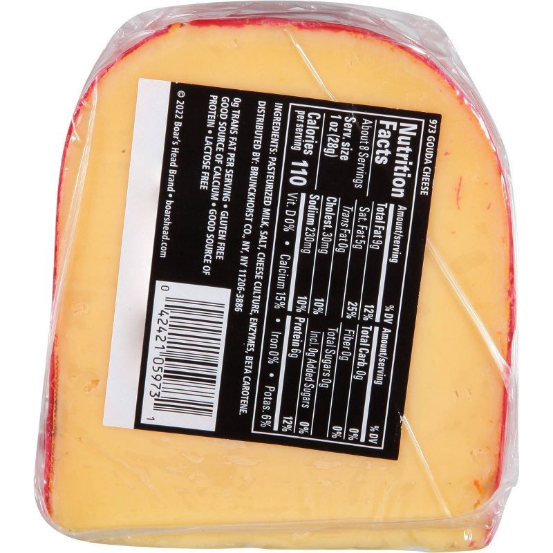 slide 6 of 7, Boar's Head Gouda Cheese - 8oz, 8 oz