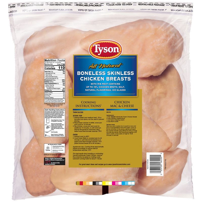 slide 2 of 4, Tyson Boneless & Skinless Chicken Breasts - Frozen - 40oz, 40 oz