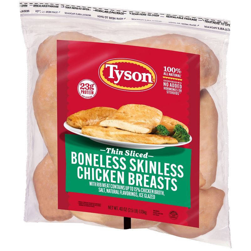 slide 10 of 12, Tyson Boneless & Skinless Chicken Breasts - Frozen - 40oz, 40 oz