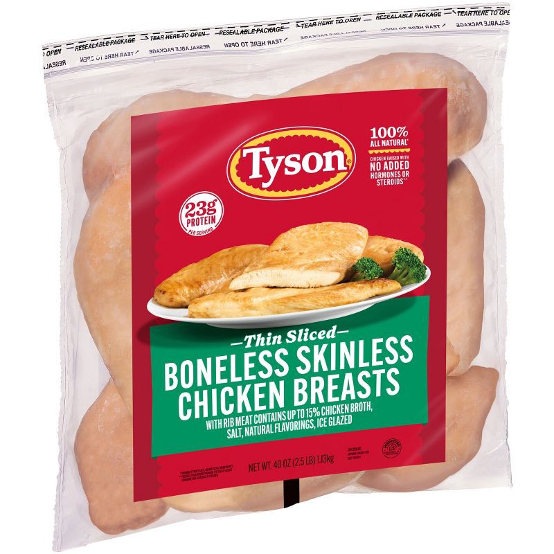 slide 11 of 12, Tyson Boneless & Skinless Chicken Breasts - Frozen - 40oz, 40 oz