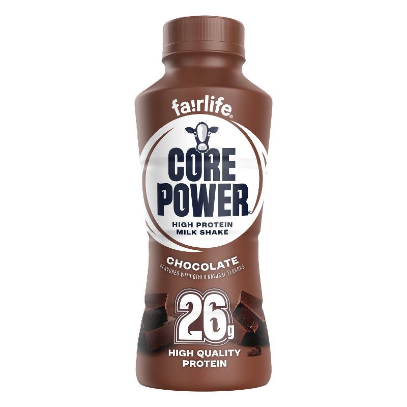 slide 1 of 8, Core Power Chocolate 26G Protein Shake - 14 fl oz Bottle: Lactose-Free, Gluten-Free, 26 gram, 14 fl oz