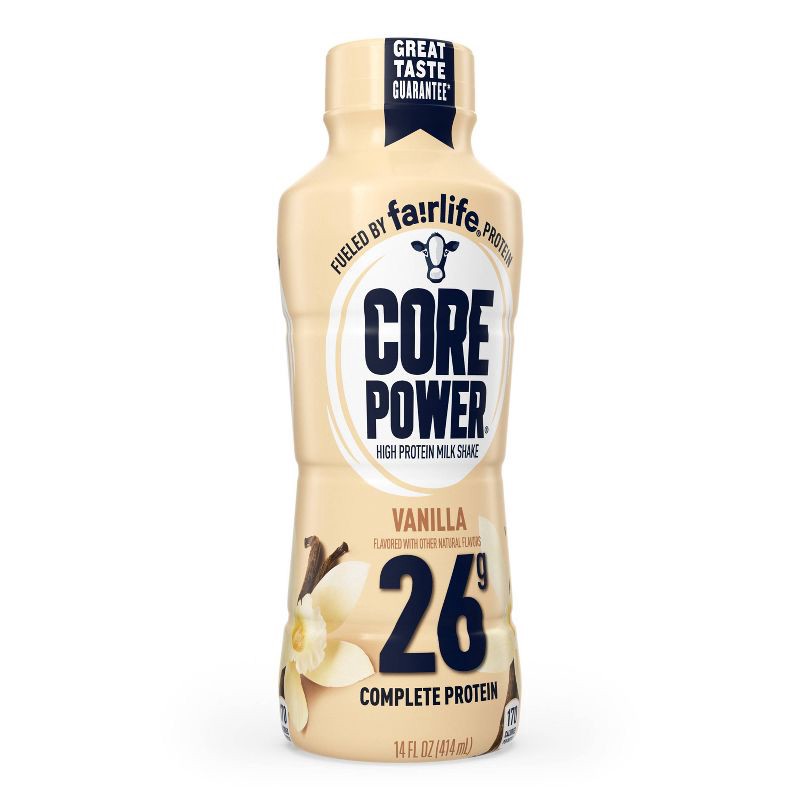 slide 6 of 7, Core Power Vanilla 26G Protein Shake - 14 fl oz Bottle, 26 gram, 14 fl oz