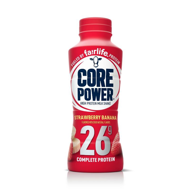 slide 1 of 7, Core Power Strawberry Banana 26G Protein Shake - 14 fl oz Bottle, 26 gram, 14 fl oz